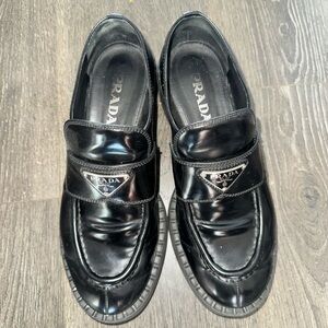 Prada leather loafers